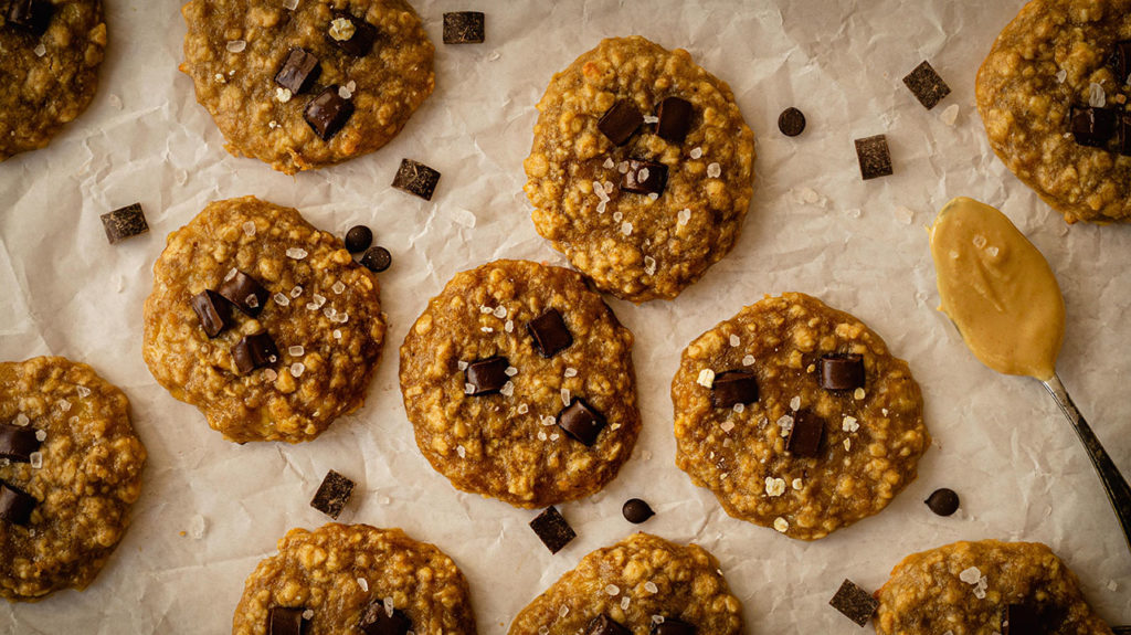 Bananen Erdnuss Cookies