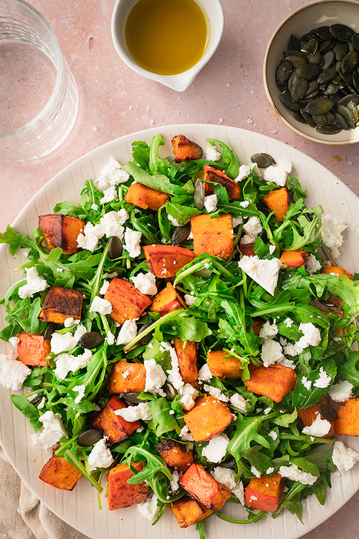 Salat mit geröstetem Kürbis und Feta – Use Your Food