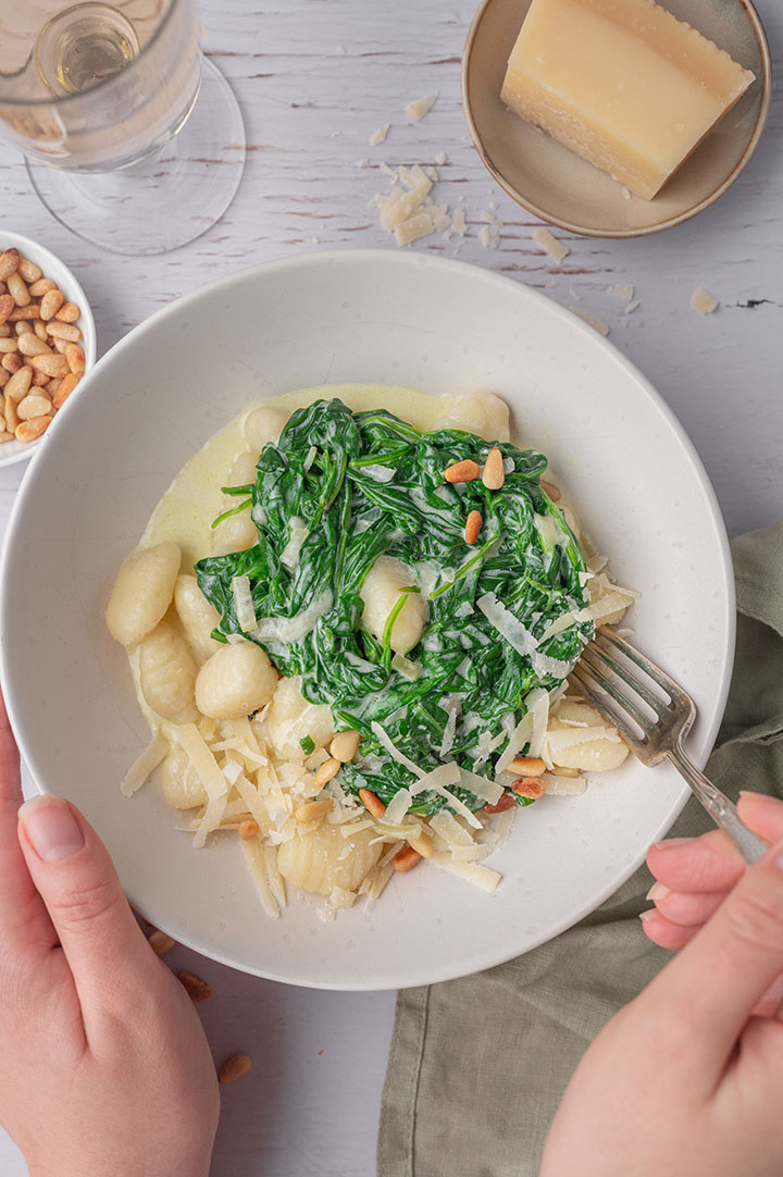 Gnocchi mit Spinat und Sahnesauce – Use Your Food