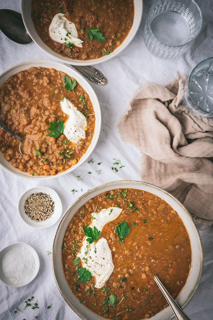 Vegetarische Linsensuppe ohne Kartoffeln – Use Your Food