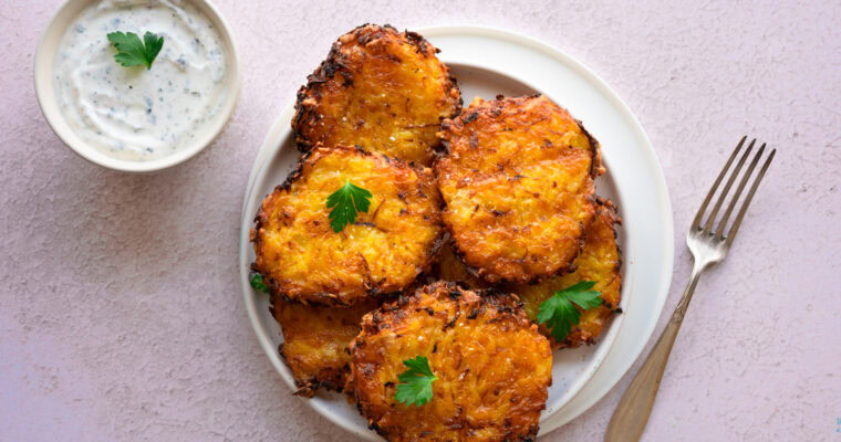 Kartoffelpuffer mit Käse aus der Heissluftfritteuse
