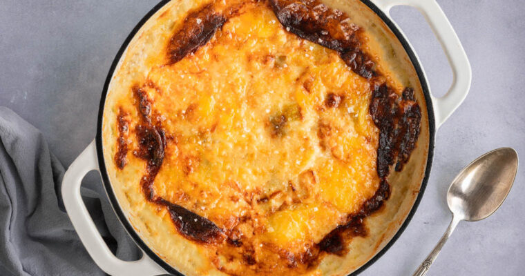 Kartoffel-Lauch-Gratin mit Bergkäse & Sahne