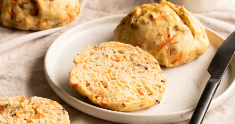 Karottenbrötchen mit Trockenhefe ohne Formen