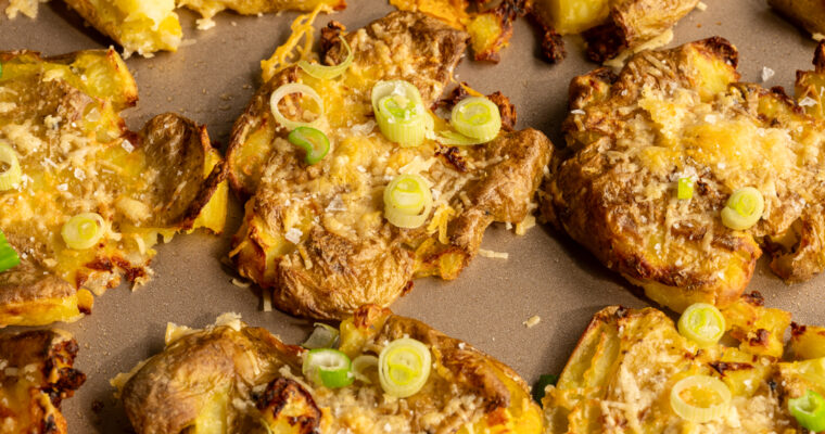 Smashed Potatoes mit Parmesan aus dem Ofen