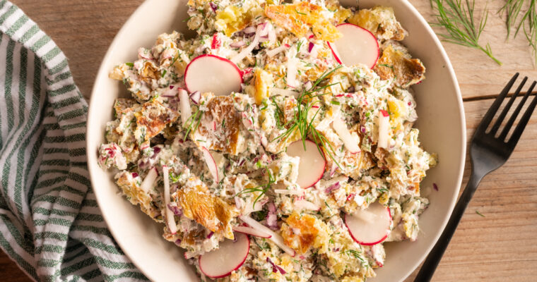 Smashed Potato Salat – Knuspriger Kartoffelsalat
