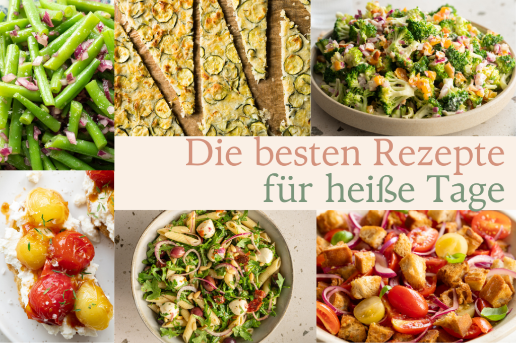 Eine Fotocollage der besten Rezepte für heiße Tage.